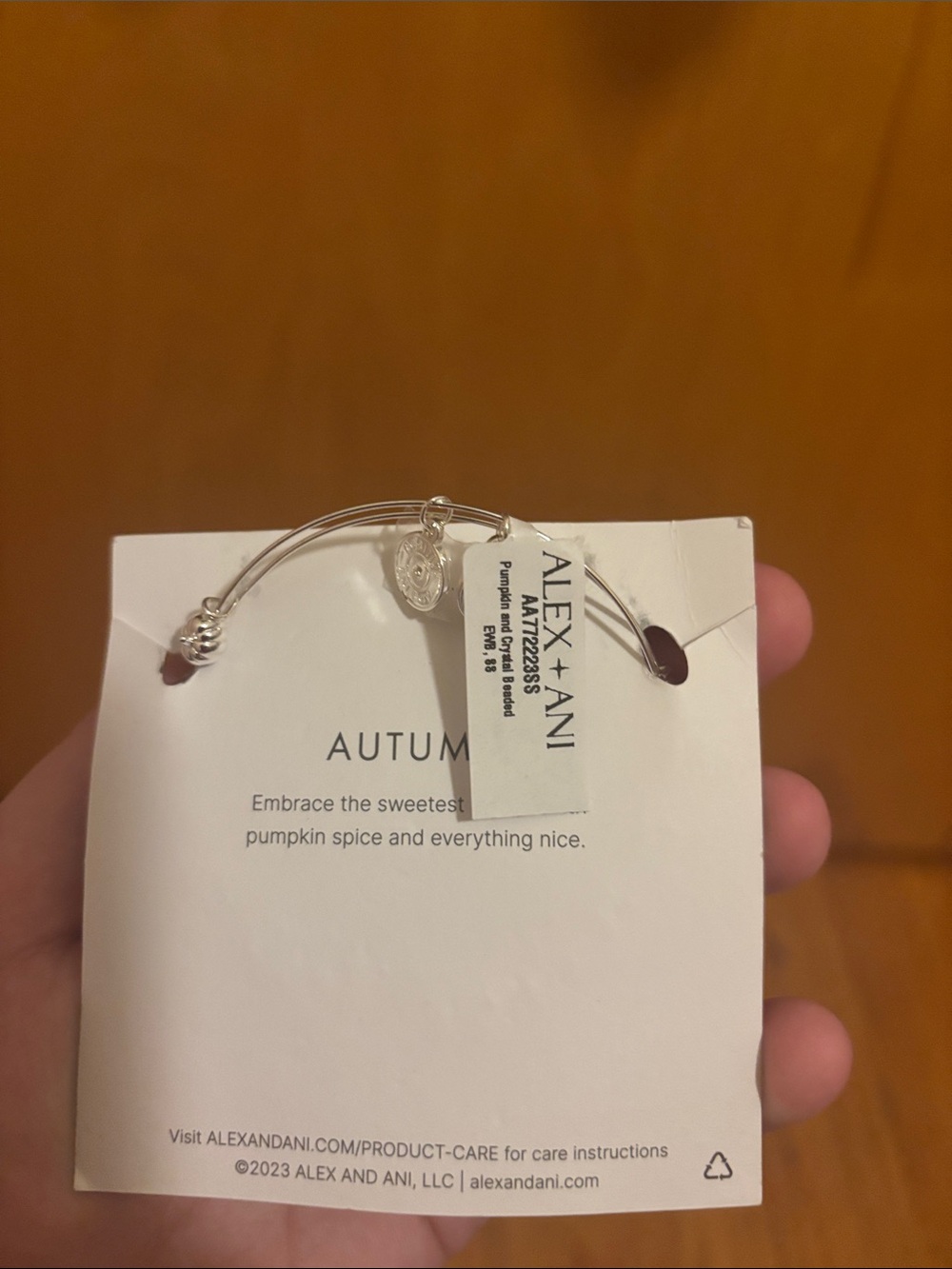 Alex and Ani Silver Pumpkin and Crystal Beaded Bracelet NWT - Picture 4 of 6